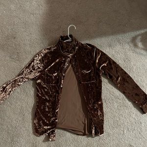Velvet button up